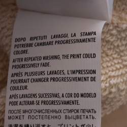 Pre Owned Gucci Cream Crackled Print Cotton Blind for Love Sweatshirt S