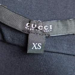 Pre Owned Gucci Navy Blue Knit Empire Waist Mini Dress XS