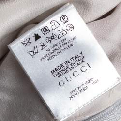 مملوكة مسبقًا توب غوتشي حرير مطبوع متعدد الألوان بدون أكمام بظهر مفت وح مقاس صغير - سمول