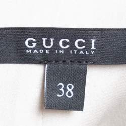 مملوكة مسبقًا توب غوتشي حرير مطبوع متعدد الألوان بدون أكمام بظهر مفتوح مقاس صغير - سمول