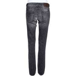 Pre Owned Gucci Grey Washed Denim Buckled Waist Detail Jeans S