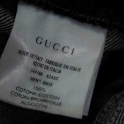 Pre Owned Gucci Grey Washed Denim Buckled Waist Detail Jeans S