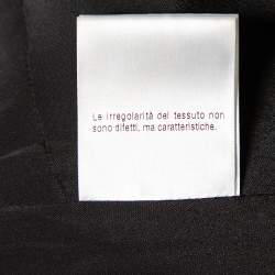 Pre Owned Gucci Black Striped Wool & Linen V-Neck Belted Dress M