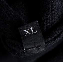 Pre Owned Gucci Black Cotton Pique Web Stripe Trimmed Polo T-Shirt XL