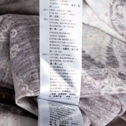 Pre Owned Gucci Brown Paisley Printed & Embellished Detail Linen Dress S 