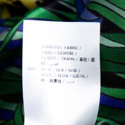 Gucci Multicolor Feline Garden Printed Silk Pleated Midi Skirt M