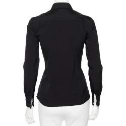 Gucci Black Cotton Belted Waist Detail Button Front Shirt S