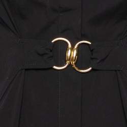 Gucci Black Cotton Belted Waist Detail Button Front Shirt S