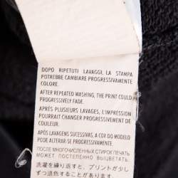 Pre Owned Gucci Black Distressed Cotton Logo Printed Long Sleeve Sweatshirt M