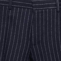 Pre Owned Gucci Navy Blue Striped Flannel Jersey Formal Pants L