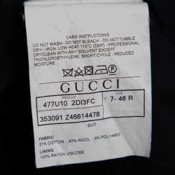 Pre Owned Gucci Navy Blue Striped Flannel Jersey Formal Pants L