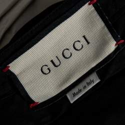 Pre Owned Gucci Black Crepe Web Stripe Trimmed Pants L