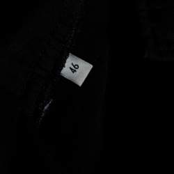Pre Owned Gucci Black Crepe Web Stripe Trimmed Pants L