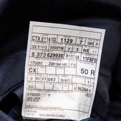 Gucci Navy Blue Linen & Silk Single Breasted Blazer XL 