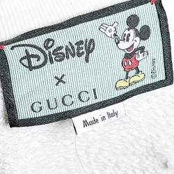 Pre Owned Gucci X Disney White Mickey Logo Printed Crewneck Sweatshirt M