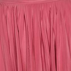 Gucci Pink Crepe De Chine Pleated Midi Skirt S