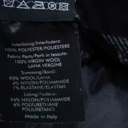 Pre Owned Gucci Black Leather & Wool Trimmed Bomber Jacket M