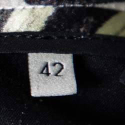 Pre Owned Gucci Multicolored Moth Strength Printed Silk Midi Skirt M