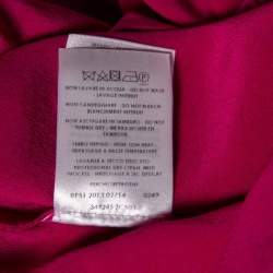 Gucci Magenta Silk Button Front Draped Oversized Blouse XS