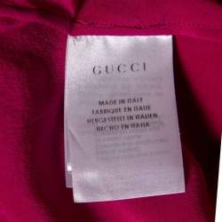 Gucci Magenta Silk Button Front Draped Oversized Blouse XS
