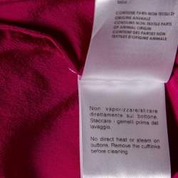 Gucci Magenta Silk Button Front Draped Oversized Blouse XS