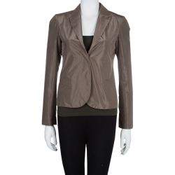 Pre Owned Gucci Brown Silk Blazer S