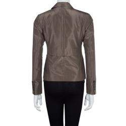 Pre Owned Gucci Brown Silk Blazer S