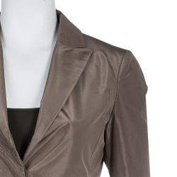 Pre Owned Gucci Brown Silk Blazer S