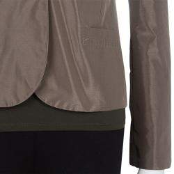Pre Owned Gucci Brown Silk Blazer S