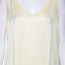 Gucci Yellow Silk Sleeveless Top M