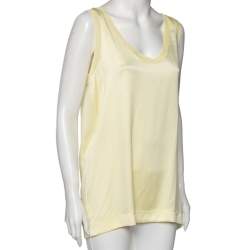 Gucci Yellow Silk Sleeveless Top M