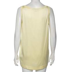 Gucci Yellow Silk Sleeveless Top M