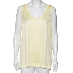 Gucci Yellow Silk Sleeveless Top M