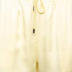 Pre Owned Gucci Yellow Silk Drawstring Detail Jogger Pants L 