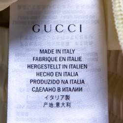 Pre Owned Gucci Yellow Silk Drawstring Detail Jogger Pants L 