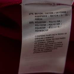 Pre Owned Gucci Fuchsia Wool & Leather Trimmed Pants S