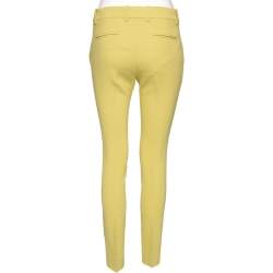 Pre Owned Gucci Yellow Crepe Tailored Pants S 