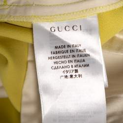 Pre Owned Gucci Yellow Crepe Tailored Pants S 