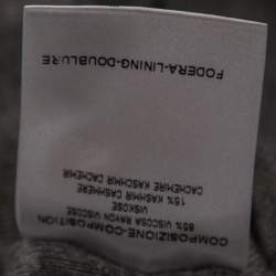 Pre Owned Gucci Grey Cashmere Knit Zip Front Sleeveless Jacket L 