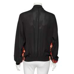 Pre Owned Gucci Multicolored Lurex Jacquard & Silk Zip Front Jacket S