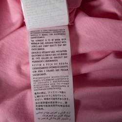 Gucci Pink Cotton Tennis Logo Embroidered Crewneck T-Shirt L