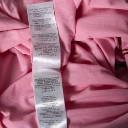 Gucci Pink Cotton Tennis Logo Embroidered Crewneck T-Shirt L