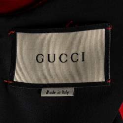 Gucci Rust Ufo Embroidered Velvet Long Sleeve Gown M