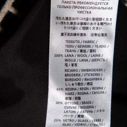 مملوكة مسبقًا Gucci Monochrome Geometric Pattern Embellished Wool Coat M