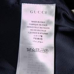 Pre Owned Gucci Blue Floral Brocade Single Breasted Blazer L