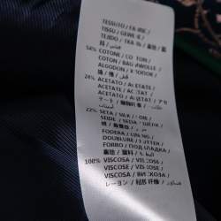 Pre Owned Gucci Blue Floral Brocade Single Breasted Blazer L