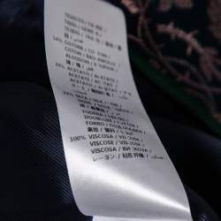 Pre Owned Gucci Blue Floral Brocade Single Breasted Blazer L