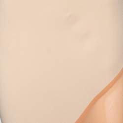 Pre Owned Gucci Vintage Cream Crepe & Contrast Silk Paneled Maxi Skirt M