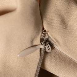 Pre Owned Gucci Vintage Cream Crepe & Contrast Silk Paneled Maxi Skirt M