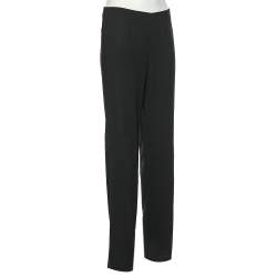 Pre Owned Gucci Black Wool Straight Leg Pants M